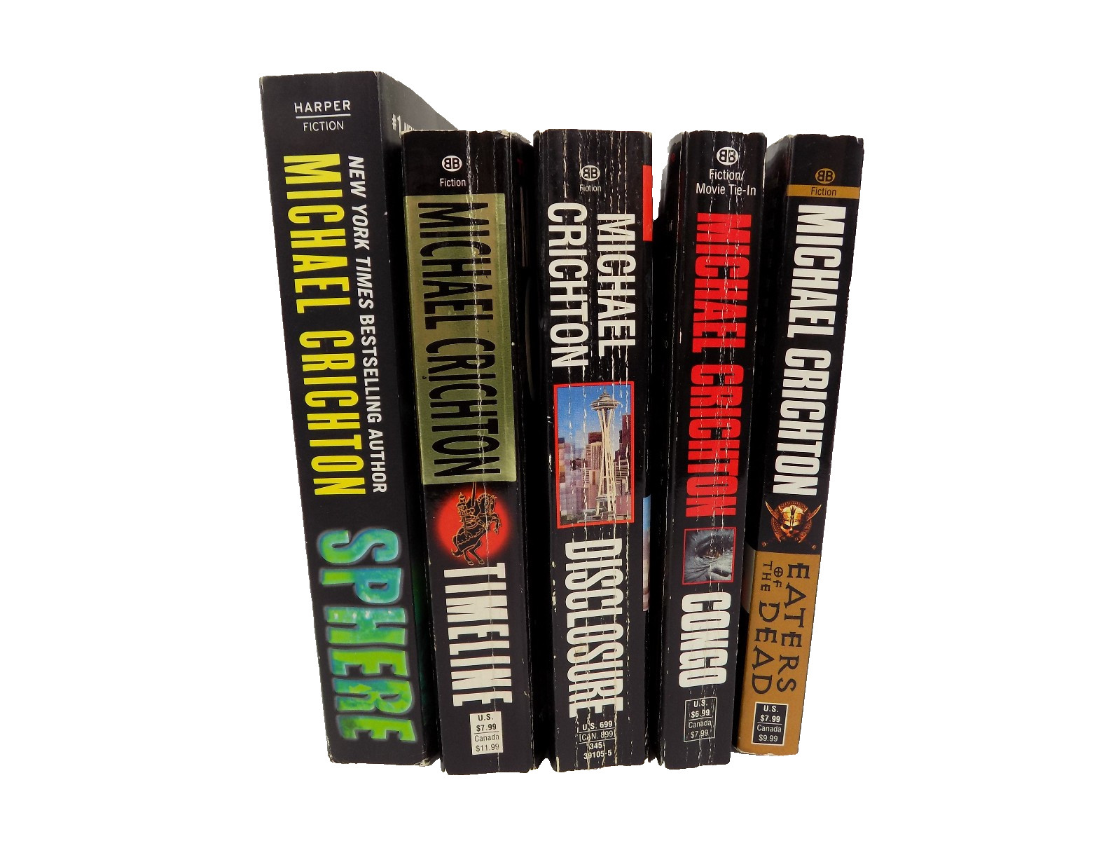 Michael Crichton Paperback Lot of 5 – Sphere · Disclosure · Congo · Timeline +