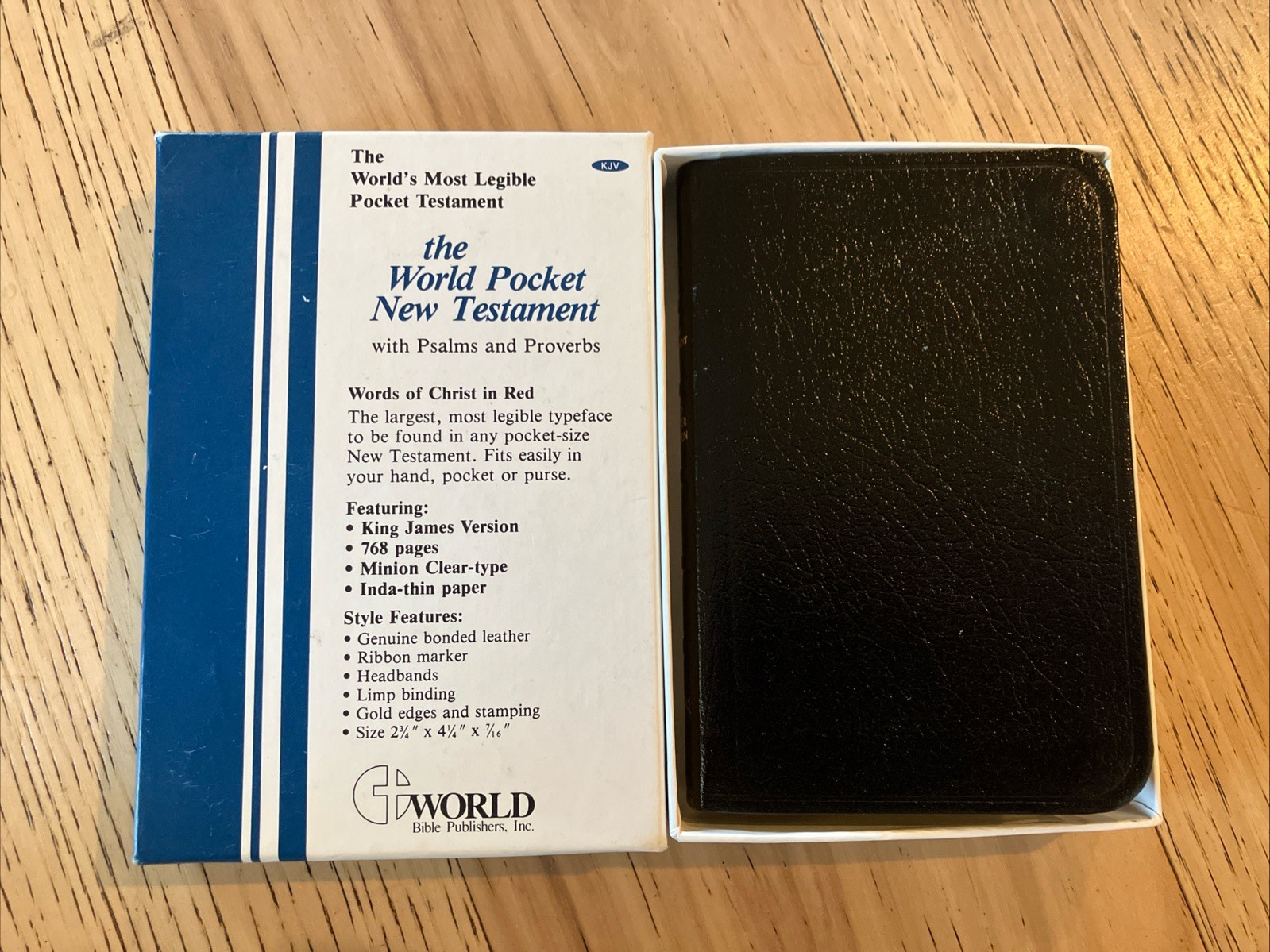 Vintage World Pocket New Testament Psalms Bible KVJ Genuine Bonded Leather M89