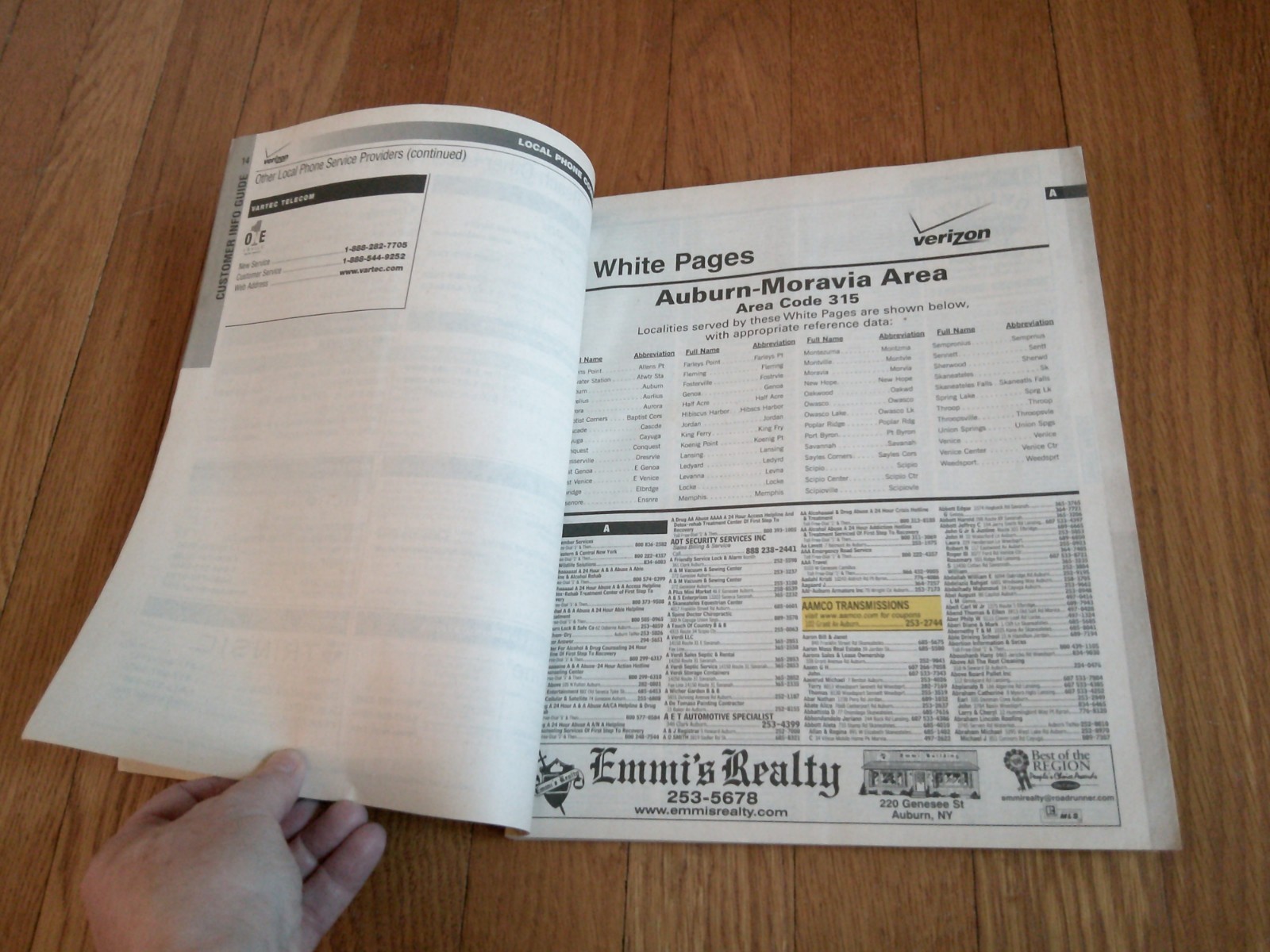 Auburn NY Area Phone Book 2009-2010 Residential & Business Listings AreaCode 315