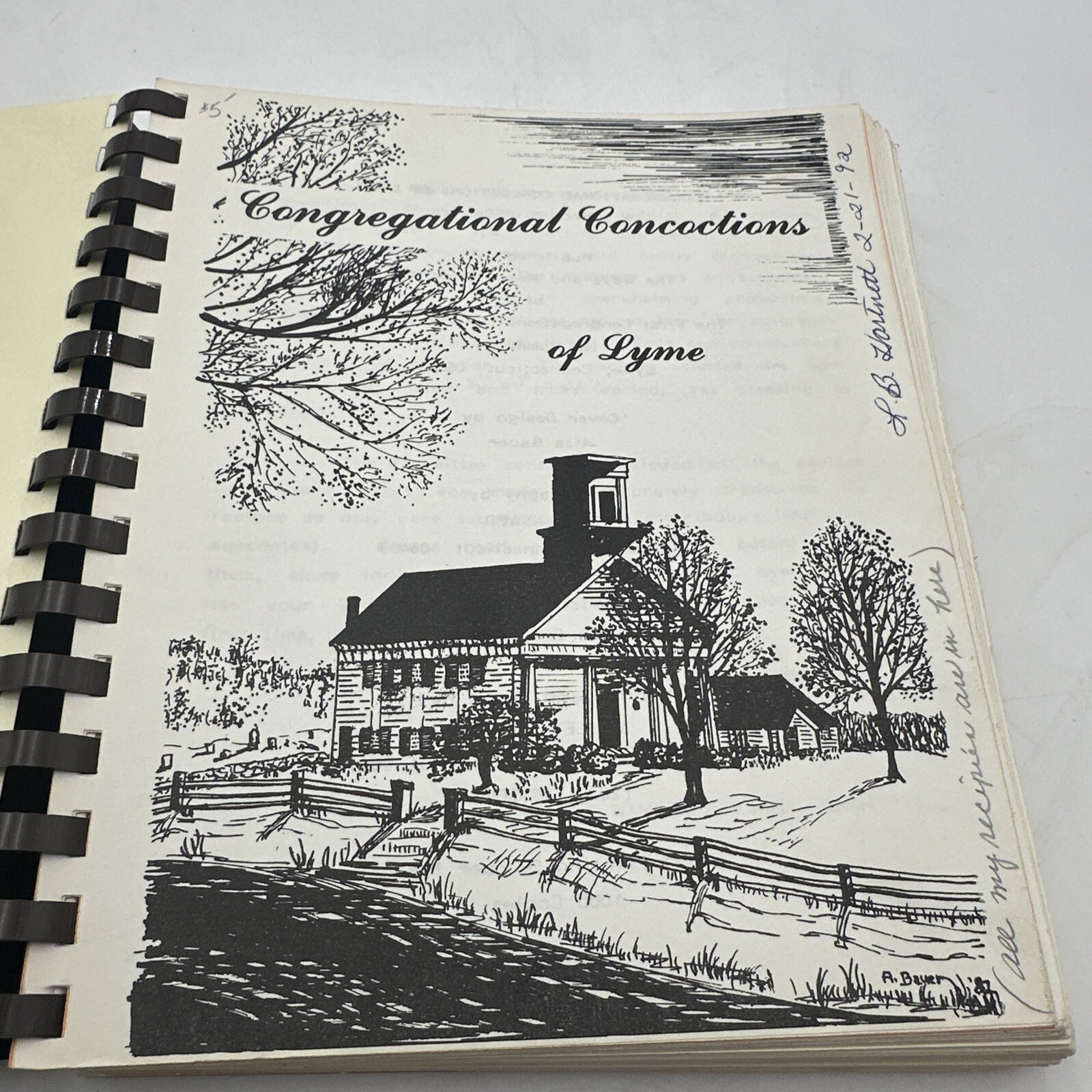 Lyme Conn. 1982 Congregational Concoctions Spiral 393 Pages Vintage Recipe Book