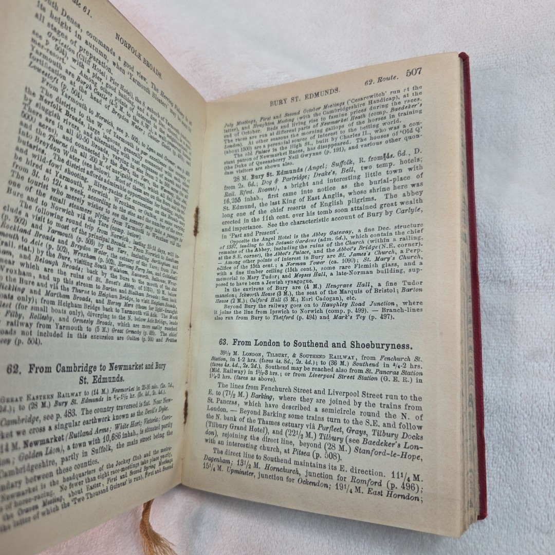 Great Britain Handbook for Travellers by Baedeker, Karl 1910 7th Ed w/ Maps Red