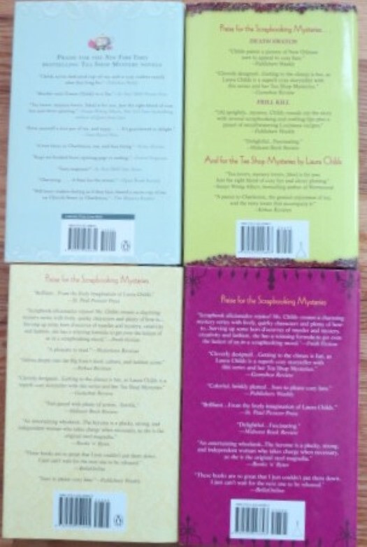 Laura Childs Lot of 4 Cozy Hardcover Mysteries: Broken Bone China, Gilt Trip, et
