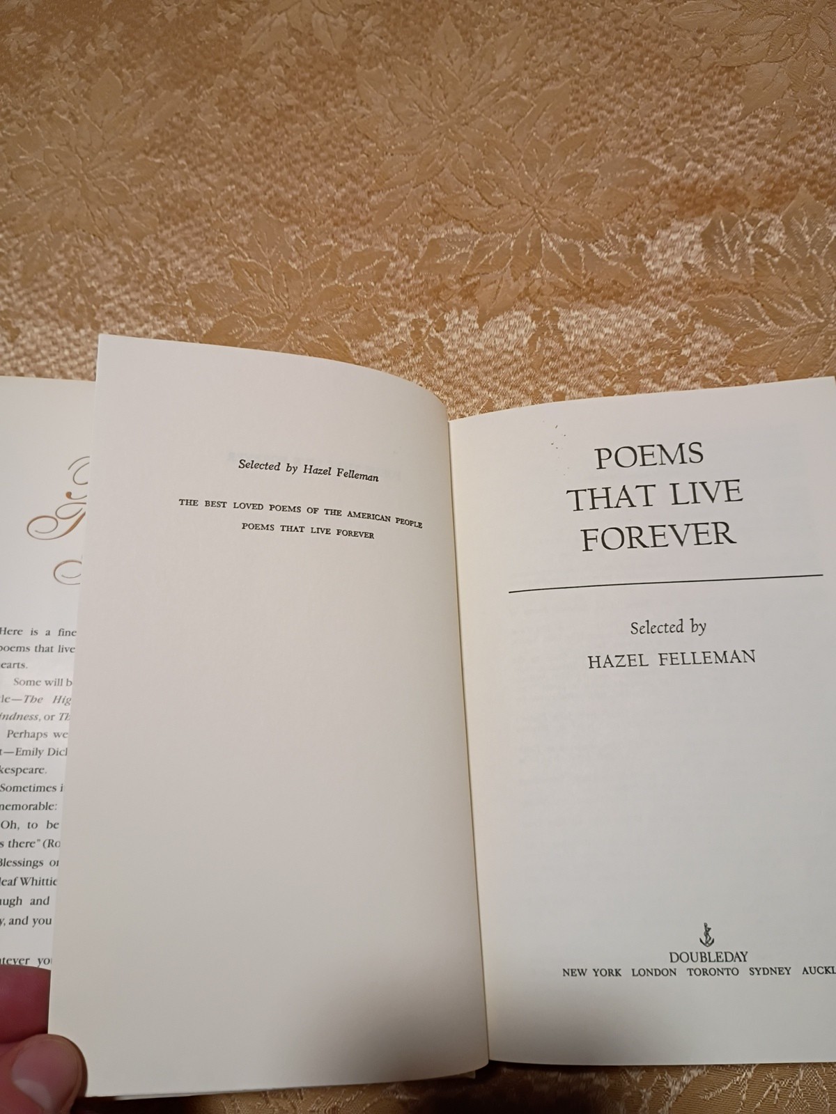 Poems That Live Forever – Hardcover By Felleman, Hazel – GOOD