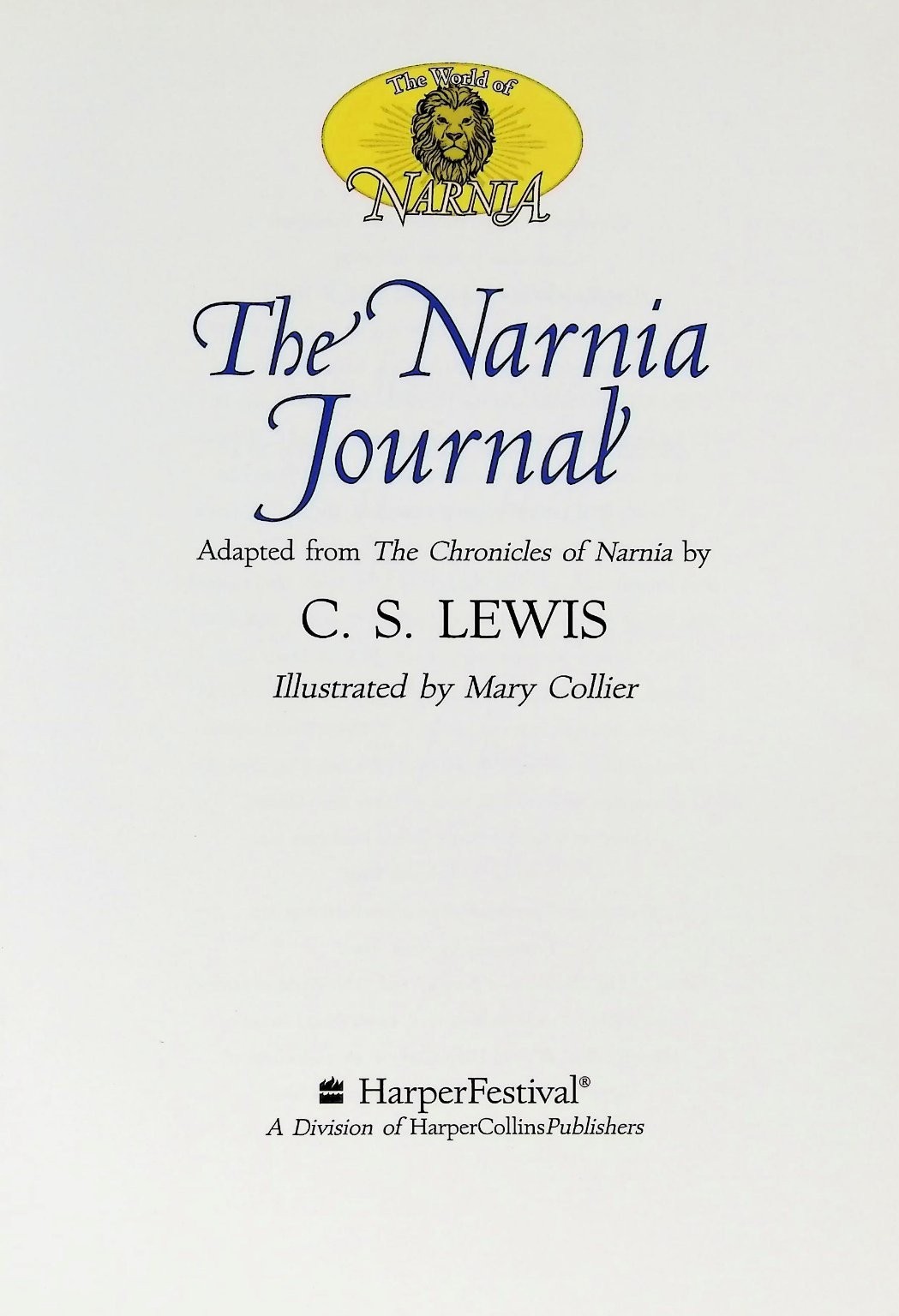 The Narnia Journal C. S. Lewis 1997 Illustrated HarperFestival Fantasy