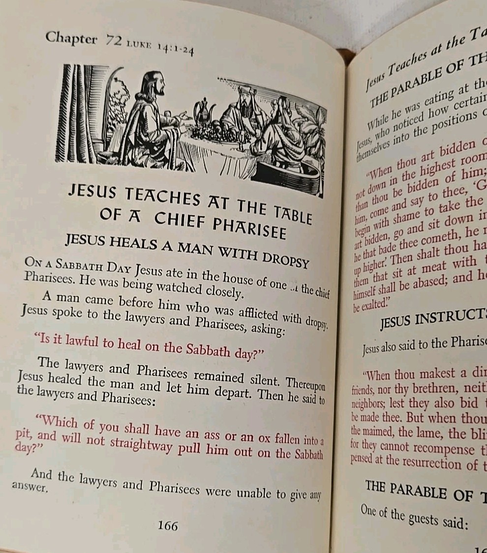 The Words Of Jesus Vtg 1943 Christian Prayer Book Red Letter Hardcover Bible 40s