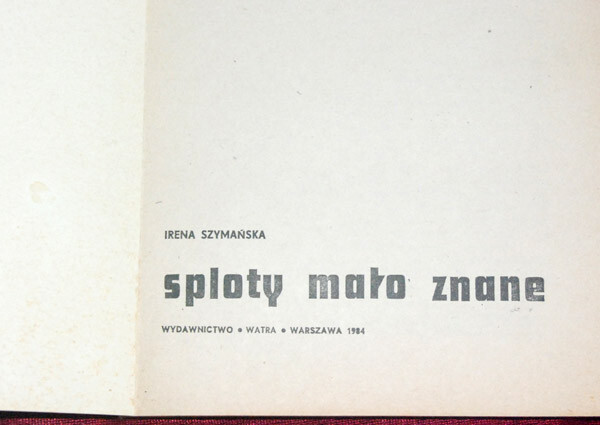 Sploty mało znane book I. Szymańska , 1984
