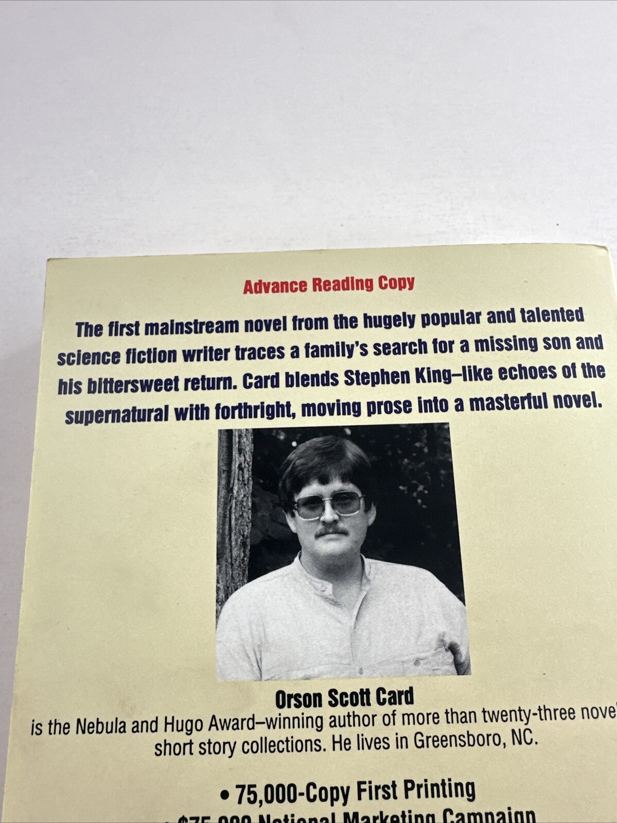 Lost Boys by Orson Scott Card ** Advance Reader Copy (ARC) 1st Ed. Proof