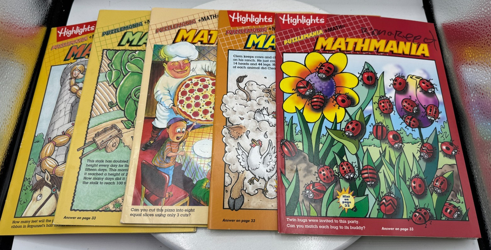 Highlights Mathmania Vintage early 1990+ Lot 37 Activity Book Homeschool