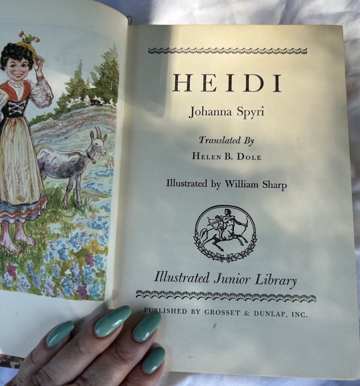 Heidi Illustrated Junior Library Hardcover by Johanna Spyri, Grosset 1945