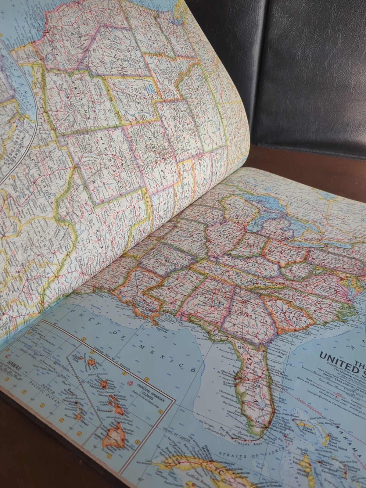 NATIONAL GEOGRAPHIC ATLAS OF THE FIFTY UNITED STATES 1960 HUGE 75 Pages Clean
