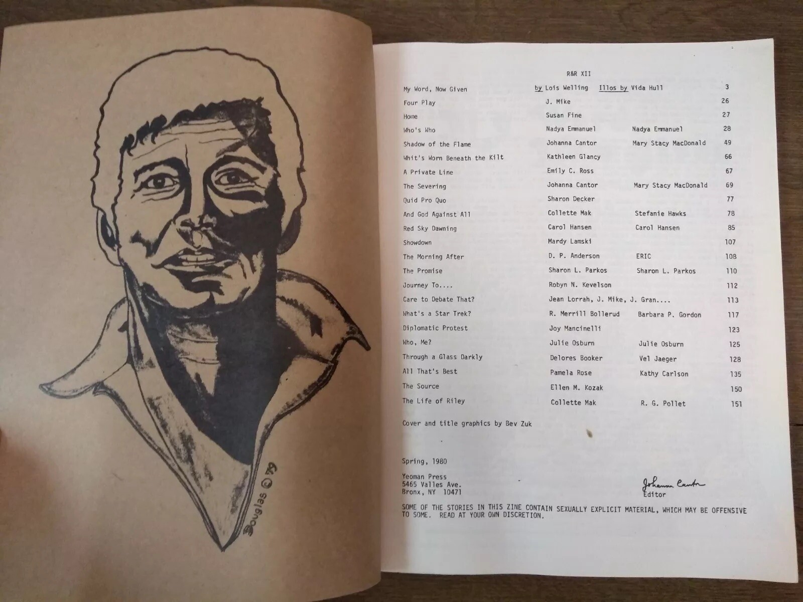 R&R XII – Star Trek Zine Fanzine 1980 Yeoman Press Fiction Art