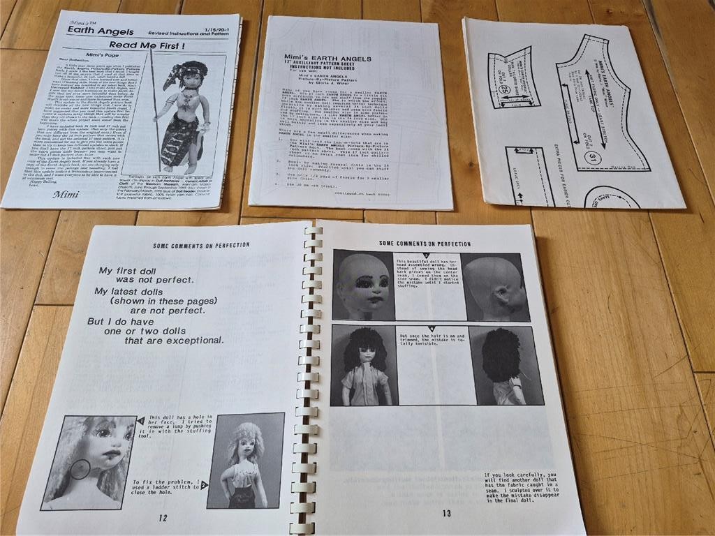 MIMI’S EARTH ANGELS SEWING PATTERNS 208 PGS SOFT SCULPTURE 24″ DOLLS SEVERAL