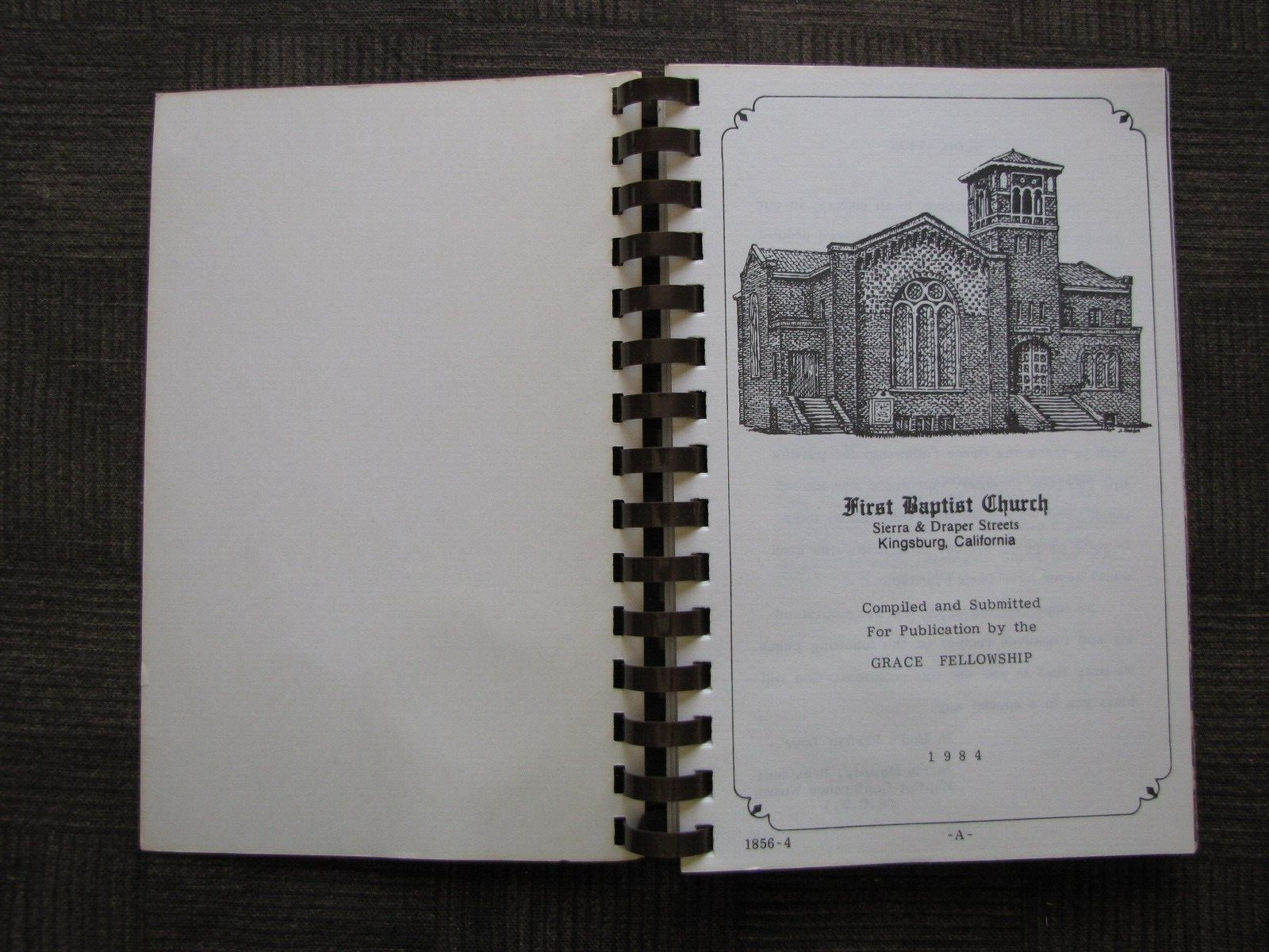 First Baptist Church Cherished Recipes KINGSBURG CA – Fundraising Cookbook 1984