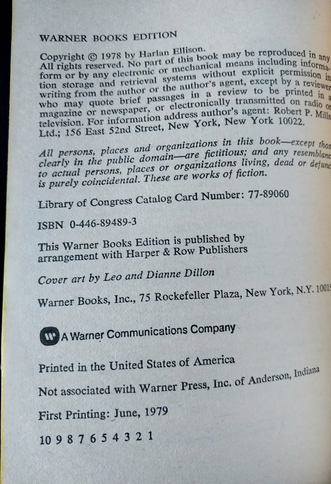 Harlan Ellison – Strange Wine – Warner Books First Printing 1979