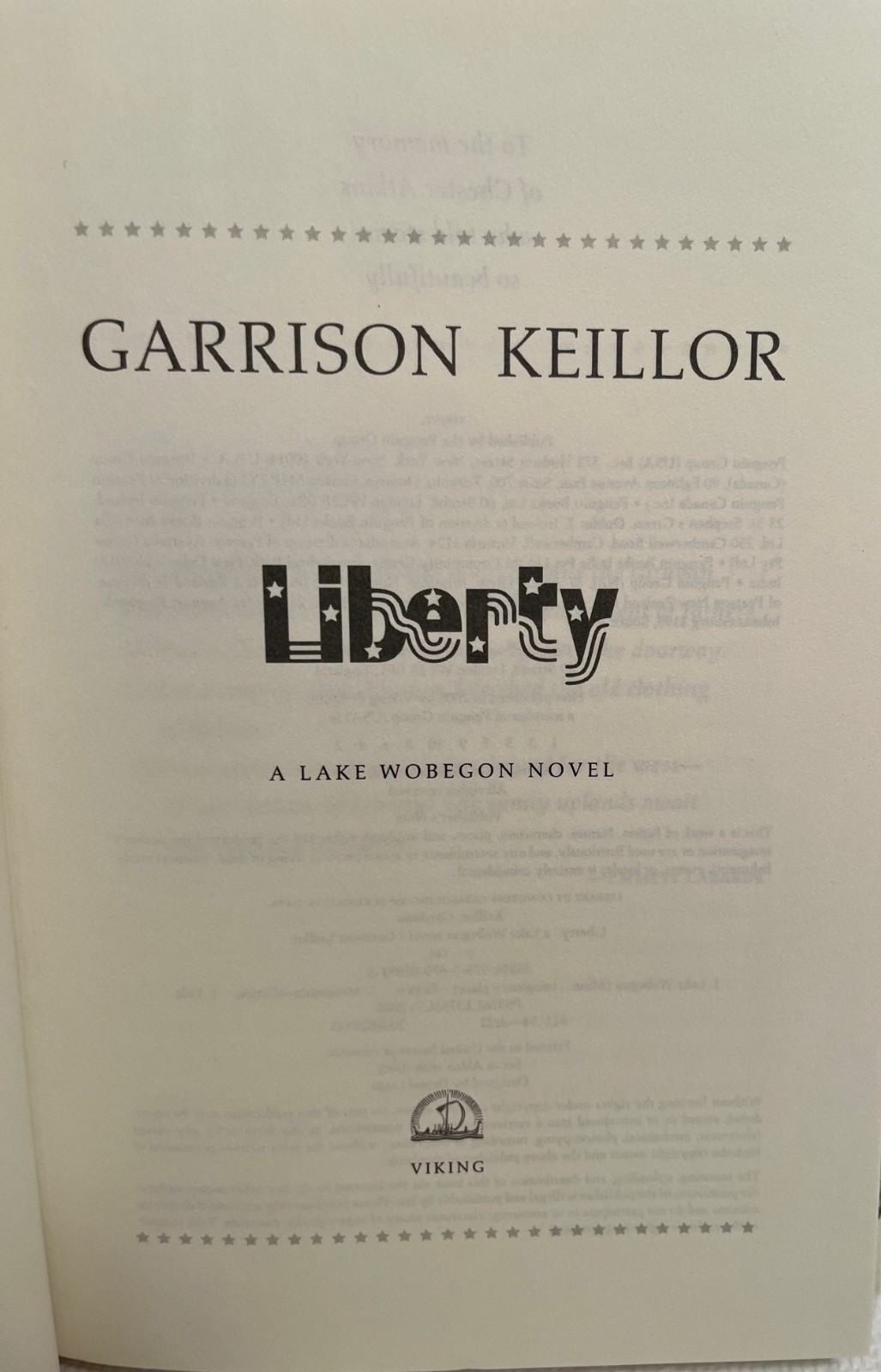 Garrison Keillor Liberty SIGNED First Edition 2008 Hardcover ustjacket Like New
