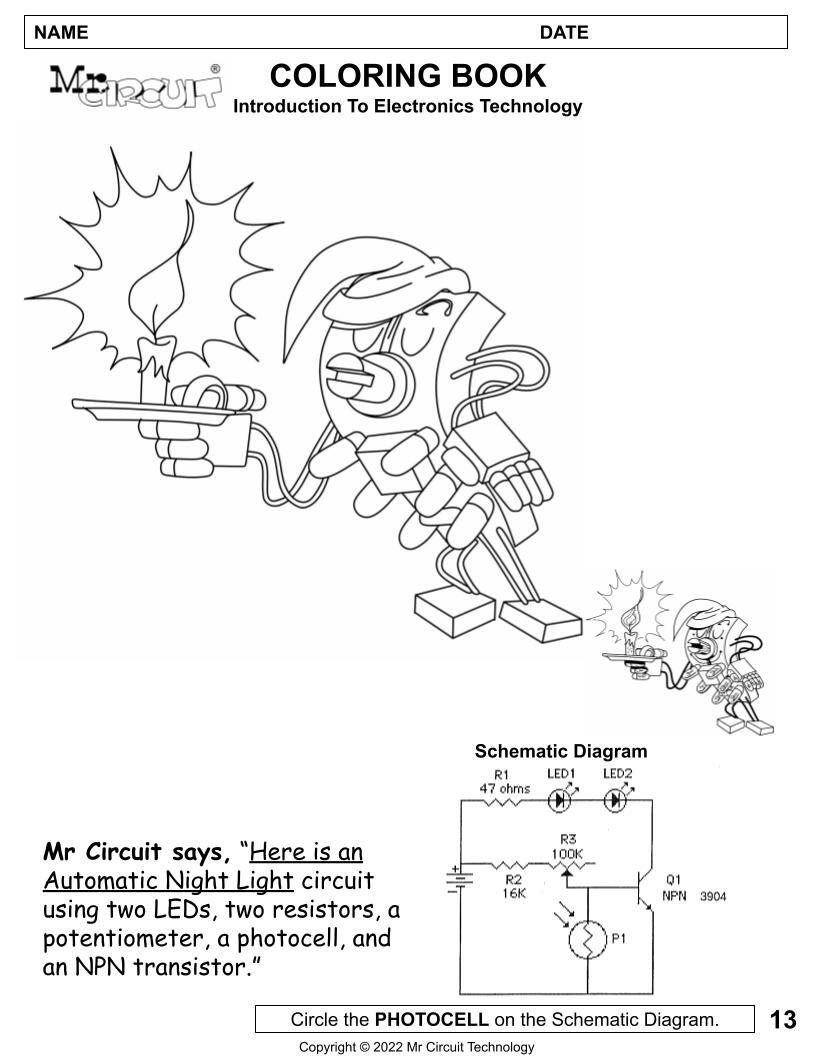 P#01 Teach STEM Technology Electronics – Grades 2, 3, 4 Elem School – Mr Circuit
