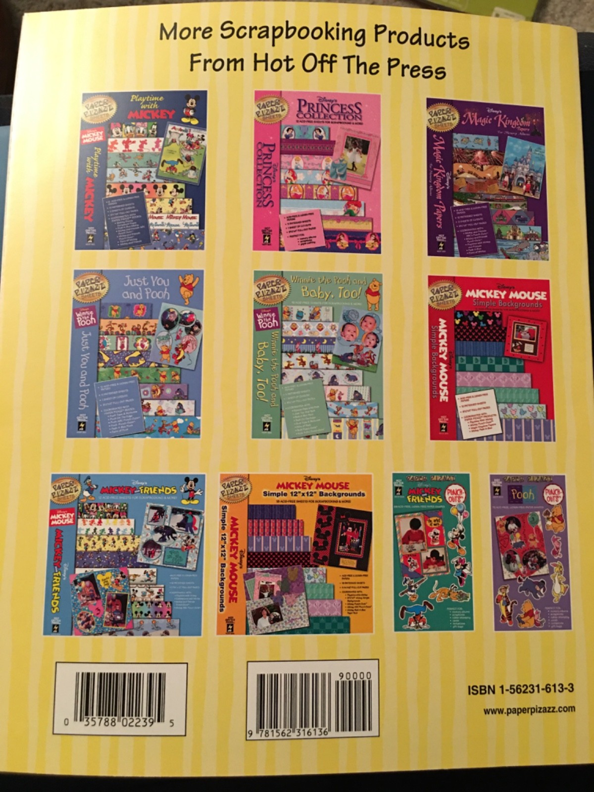 Hot off the Press Making Disney Scrapbook Pages Book + 40 Sheets Disney Papers