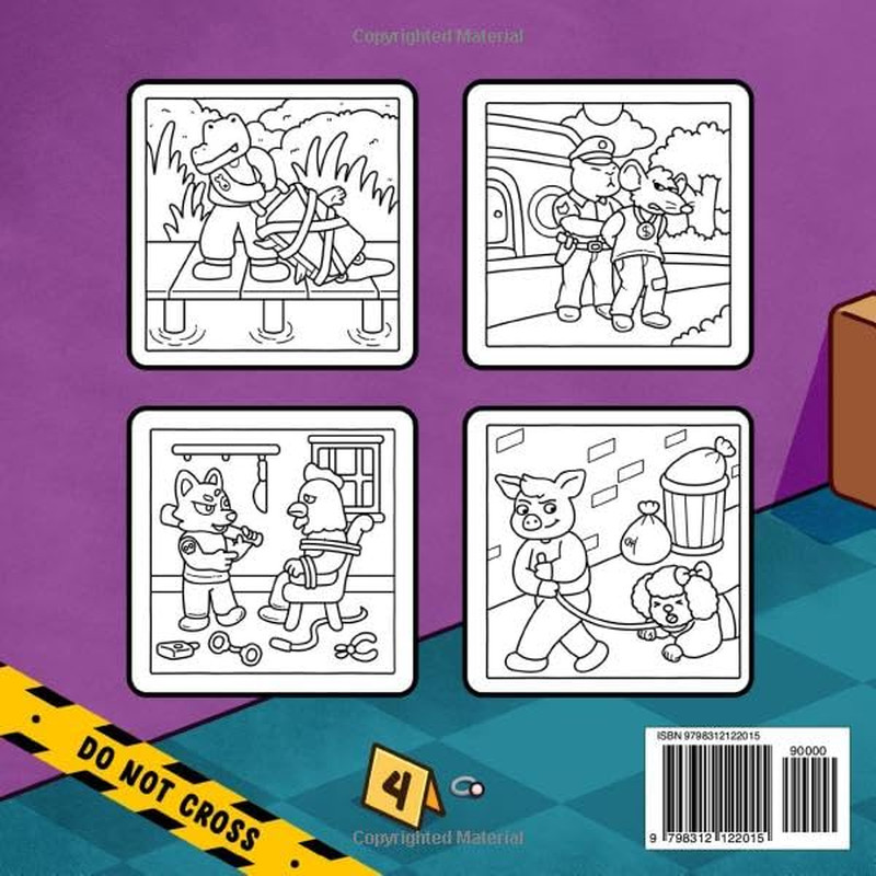 Crime Moments: Adult Coloring Book with Comfy and Creepy Crime Scenes of Animal