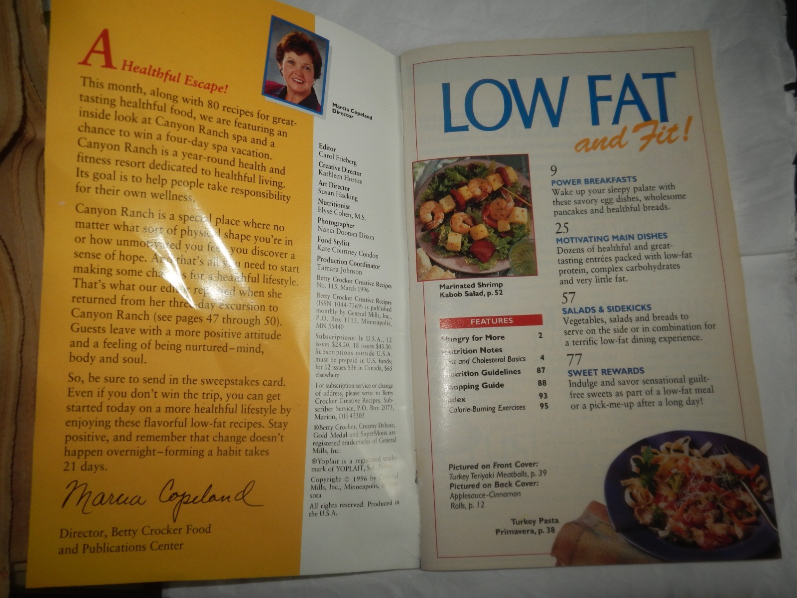 BETTY CROCKER 75th Anniversary LOW FAT Recipe Booklet -1996 90 Pages