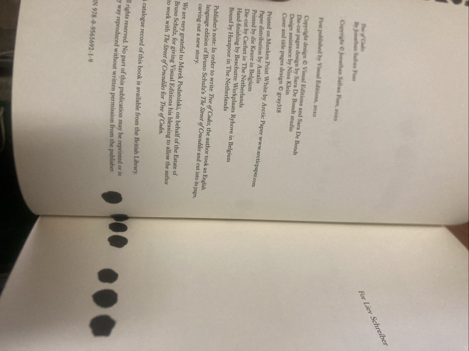 Tree of Codes by Jonathan Safran Foer (2010, Trade Paperback) Visual Editions