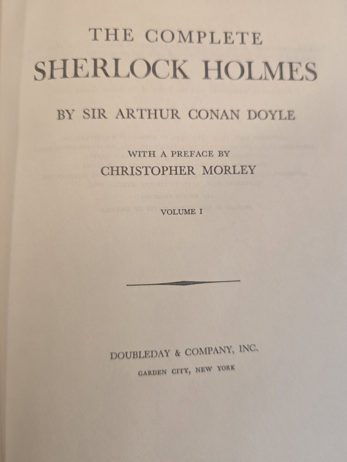 The Complete Sherlock Holmes by Sir Arthur Conan Doyle Vol. 1 1930 Hardcover