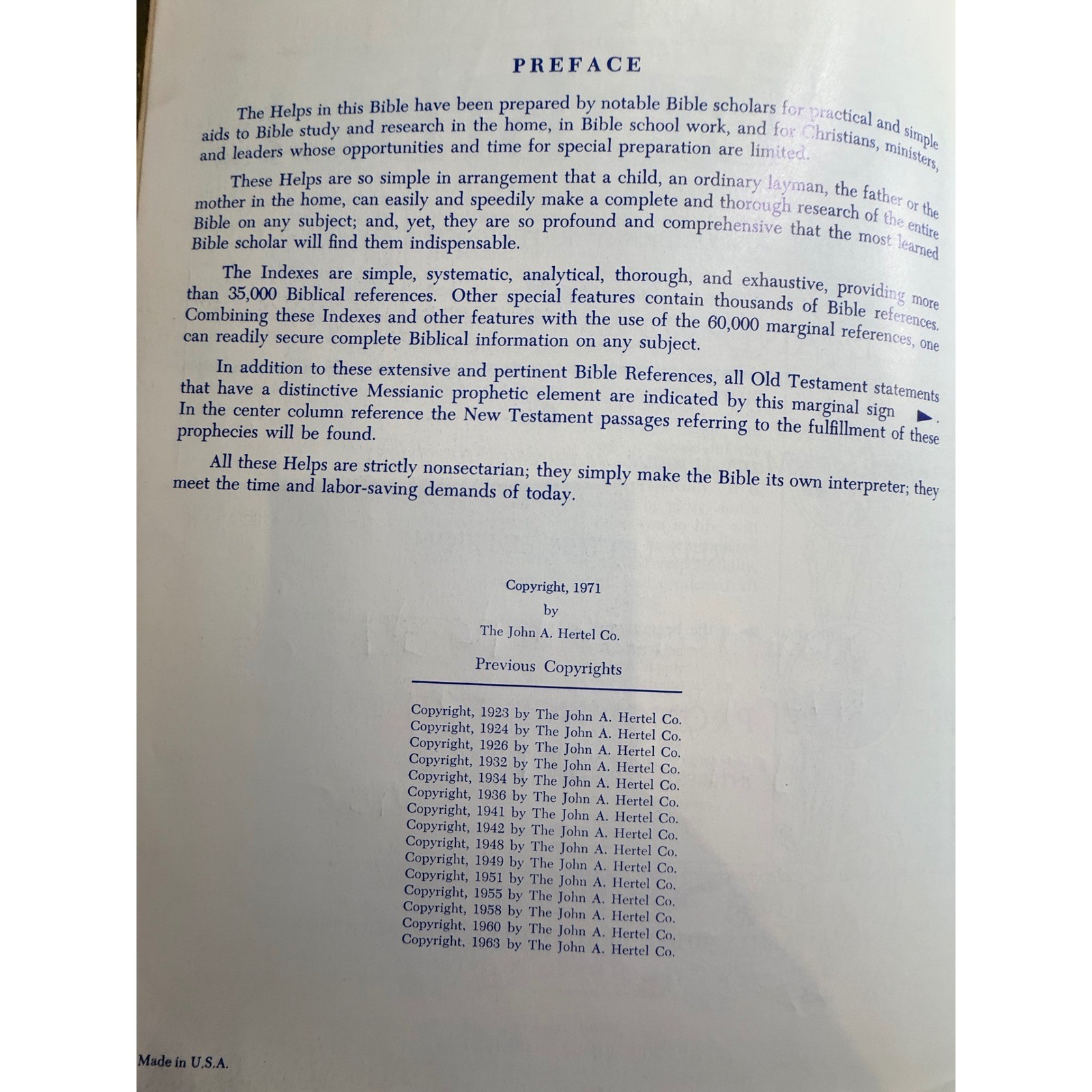 VTG 71 Family Bible Special Blue Ribbon Edition New Standard Reference Bible