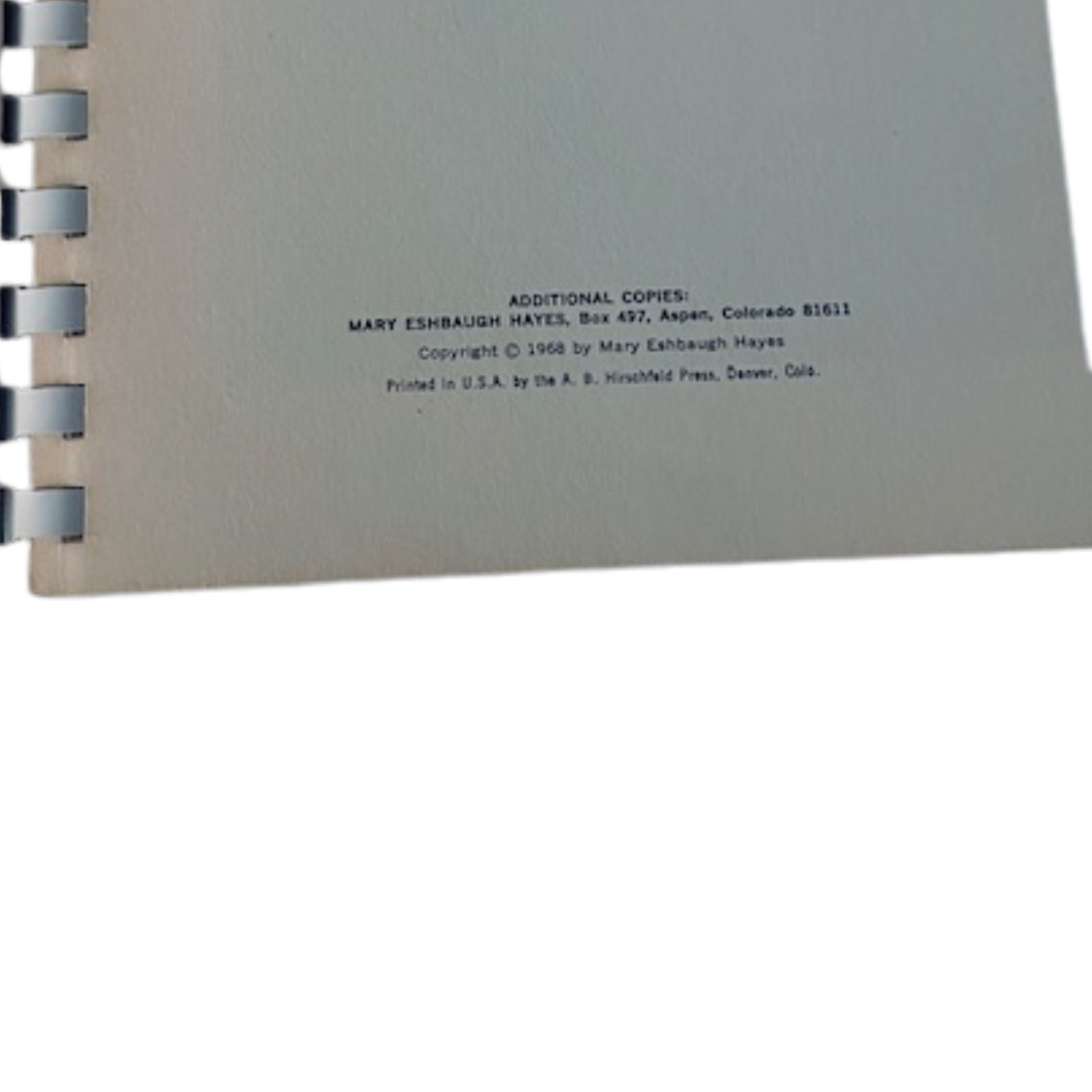 Vtg. ASPEN POTPOURRI Recipes & Ideas (signed copy) by Mary Eshbaugh Hayes (1968)