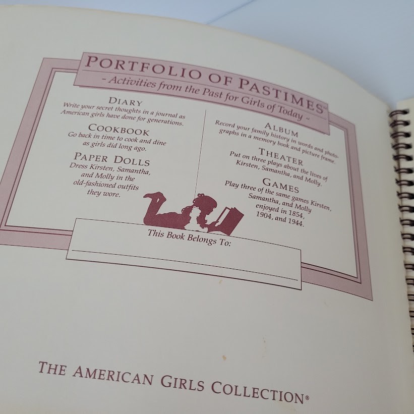 The American Girls Cookbook Portfolio Of Pastimes 1990 Dolls International Book