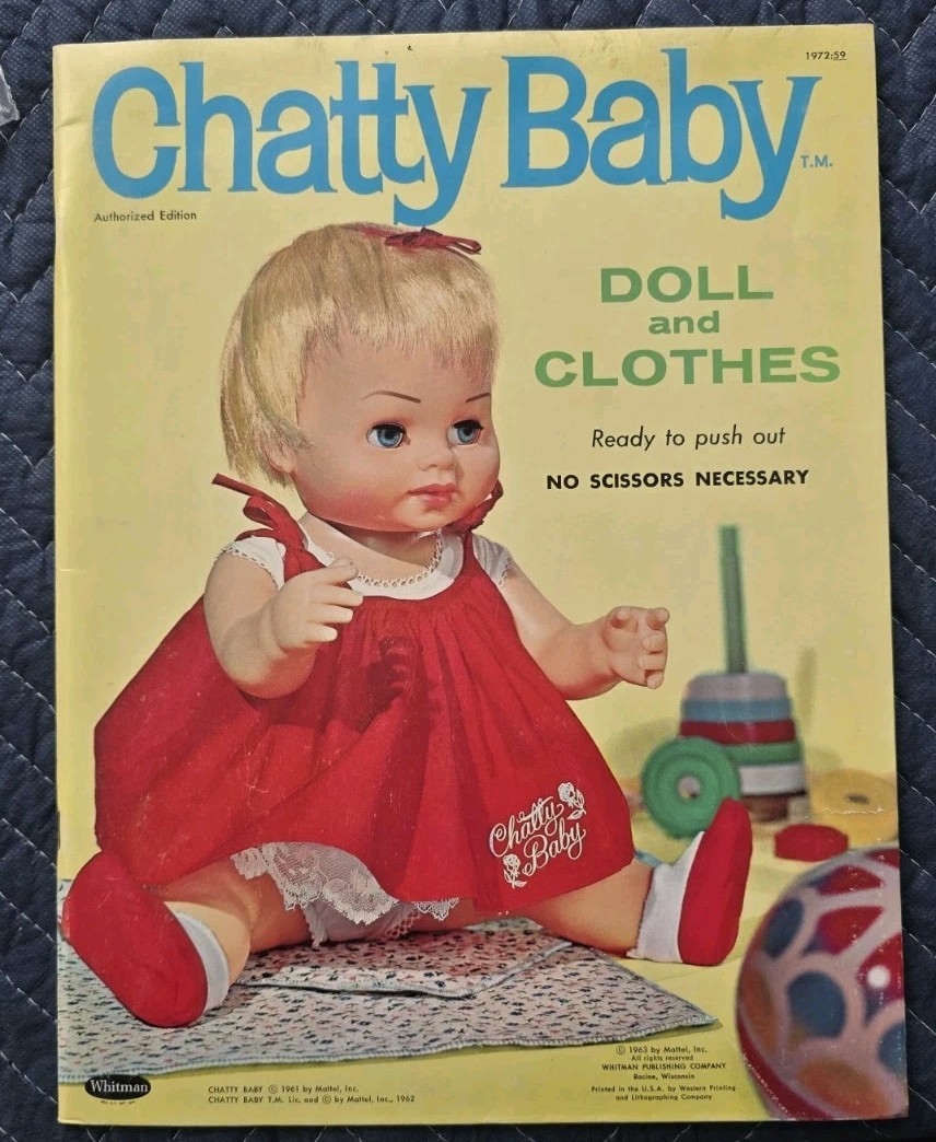 CHATTY BABY DOLL CLOTHES PAPERDOLL 1963 MATTEL ORIGINAL RARE UNCUT