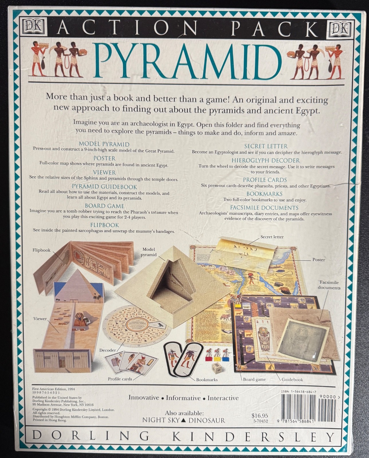 NEW DK Eyewitness Books: Pyramid SEALED Action Pack Egypt Model Poster Game RARE