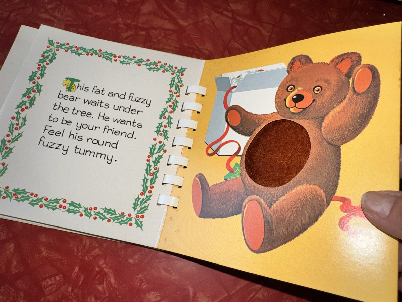 Santa’s Beard Is Soft And Warm 1974 Golden Press Touch And Feel Book Spiral