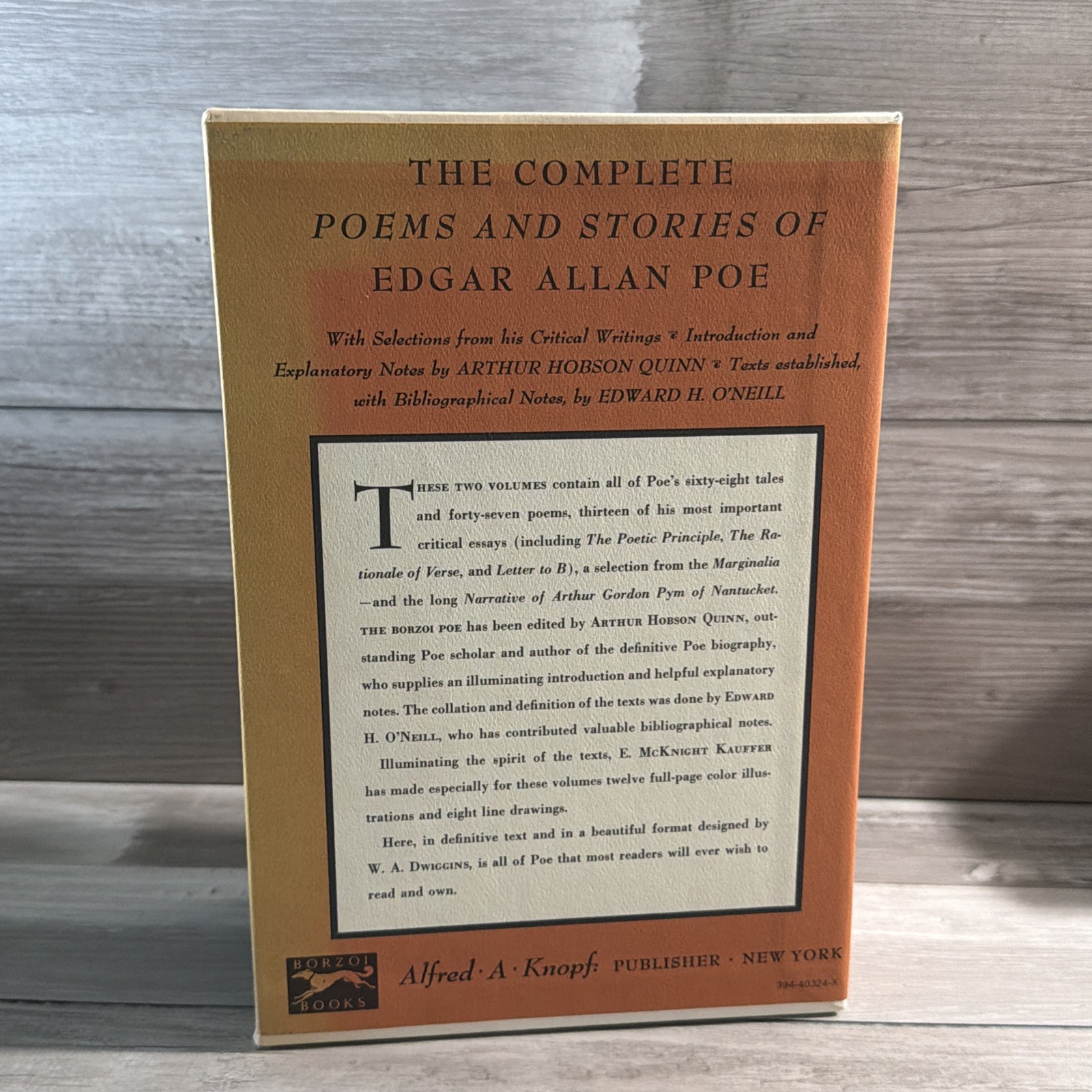 THE BORZOI POE Complete Poems and Stories Of Edgar Allan Poe 2 Vol Box Set 1982