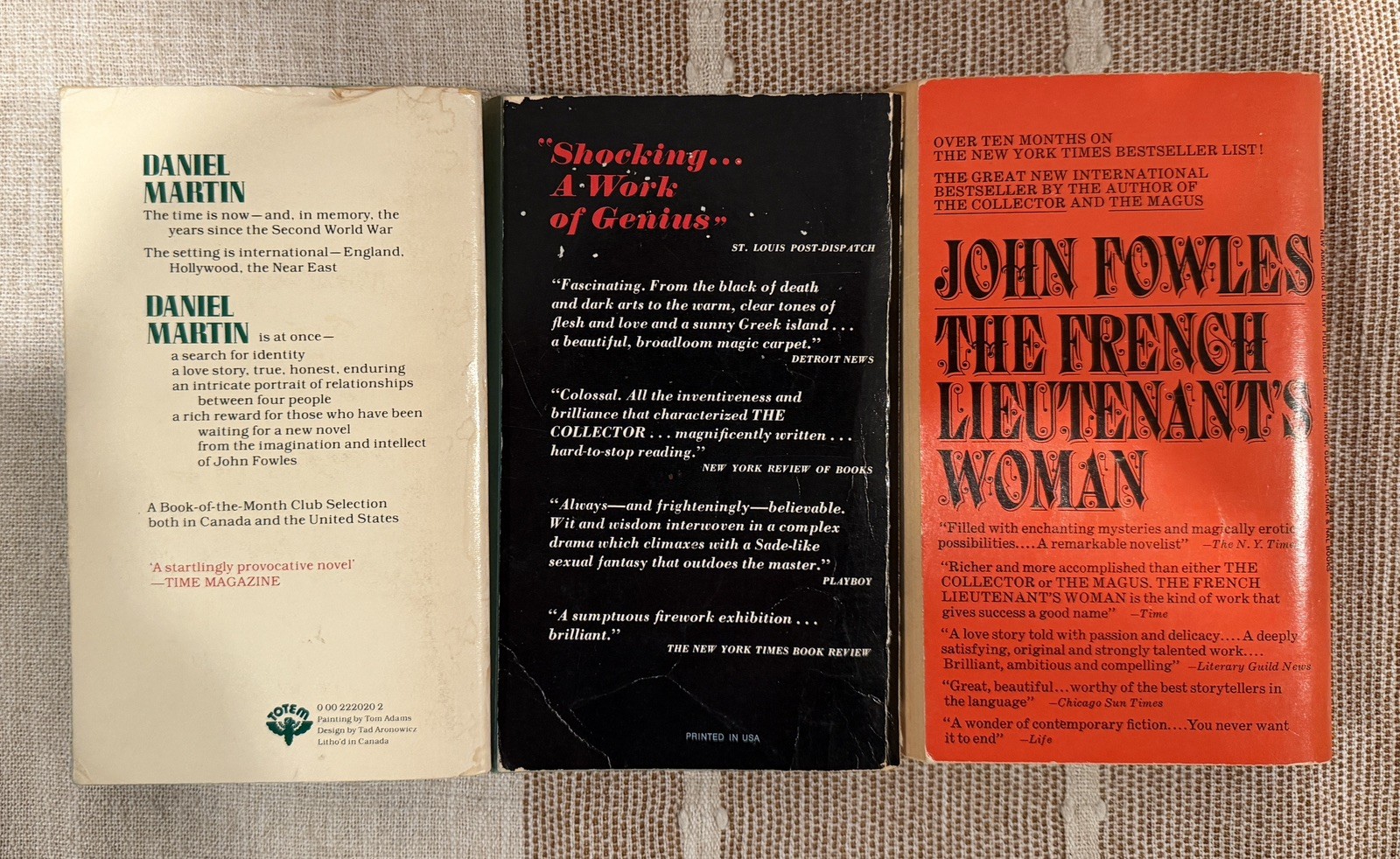 Lot of 3 Vintage Paperbacks by John Fowles, Magus, French Lieutenant’s Woman