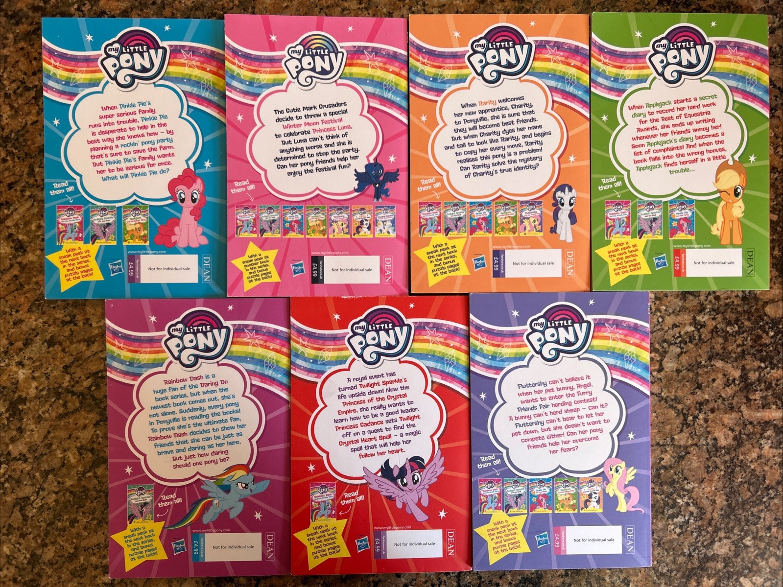 My Little Pony 7 PB Story Books With Activity Pages UK Editions NEW