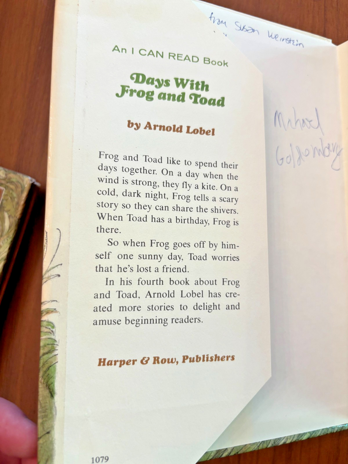 FROG AND TOAD – FIRST EDITION HARDCOVER DJ LOT OF 3 BOOKS 1970’S by ARNOLD LOBEL