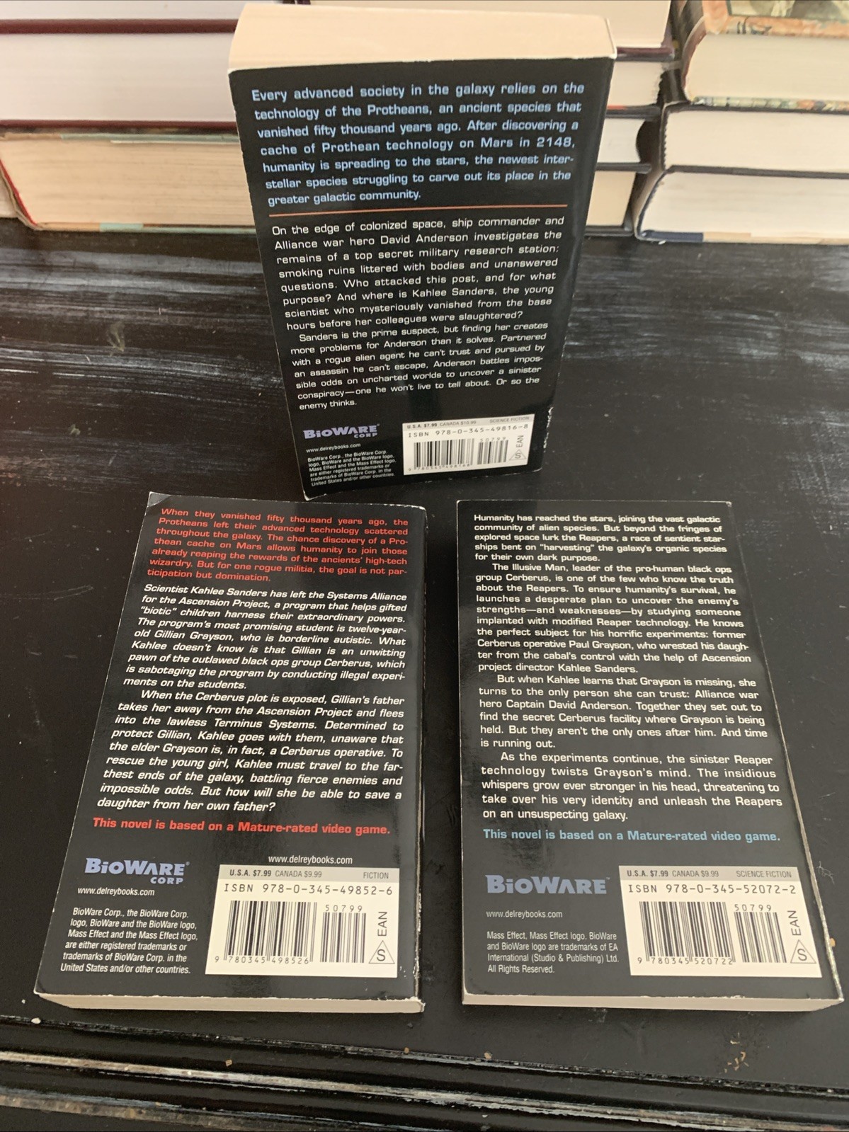 Mass Effect Paperback Book Set 1-3 Revalation/Ascension/Retribution 1st Editions