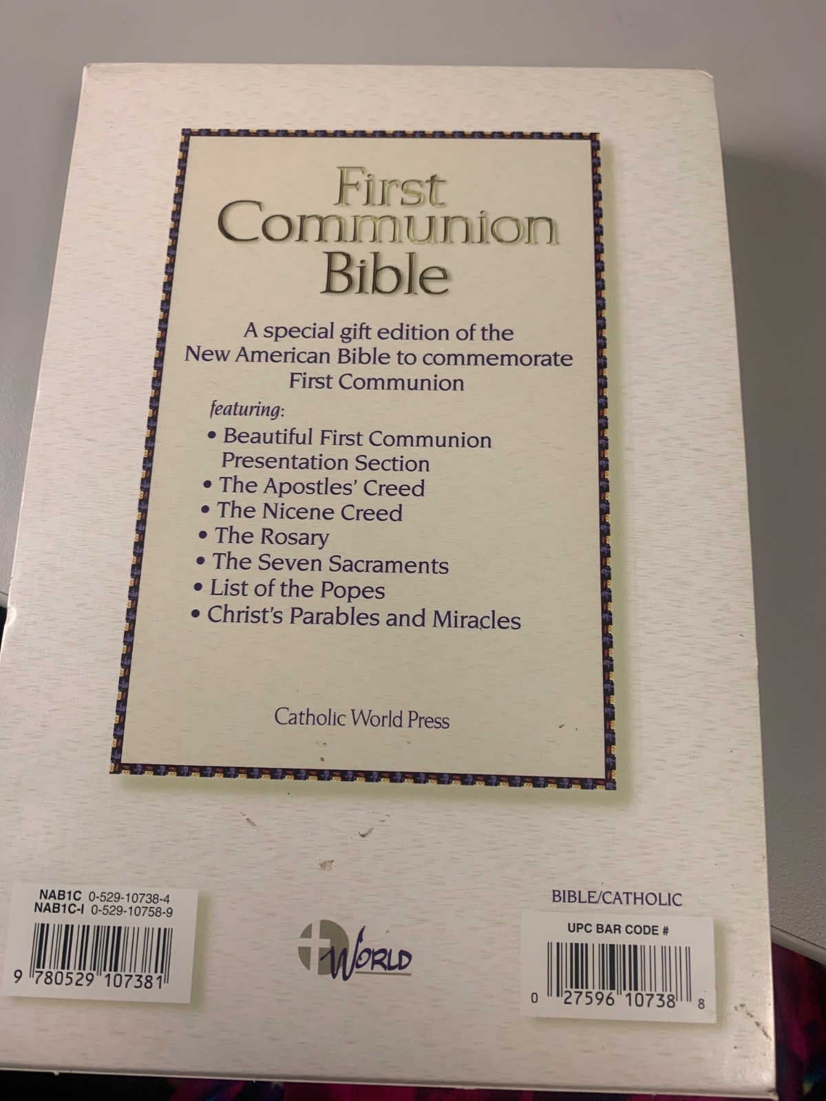 First Communion Bible – Catholic World Press – The New American Bible NEW