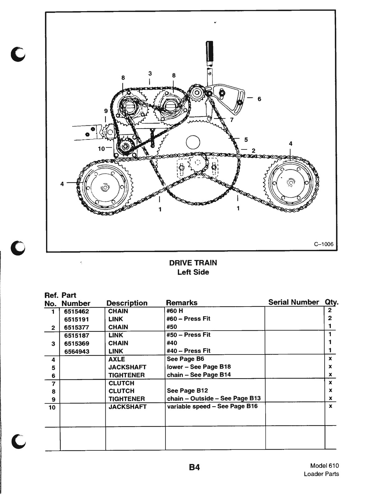 BOBCAT 610 Parts Manual 1999 – STEEL WIRE BOUND – PROTECTIVE COVERS