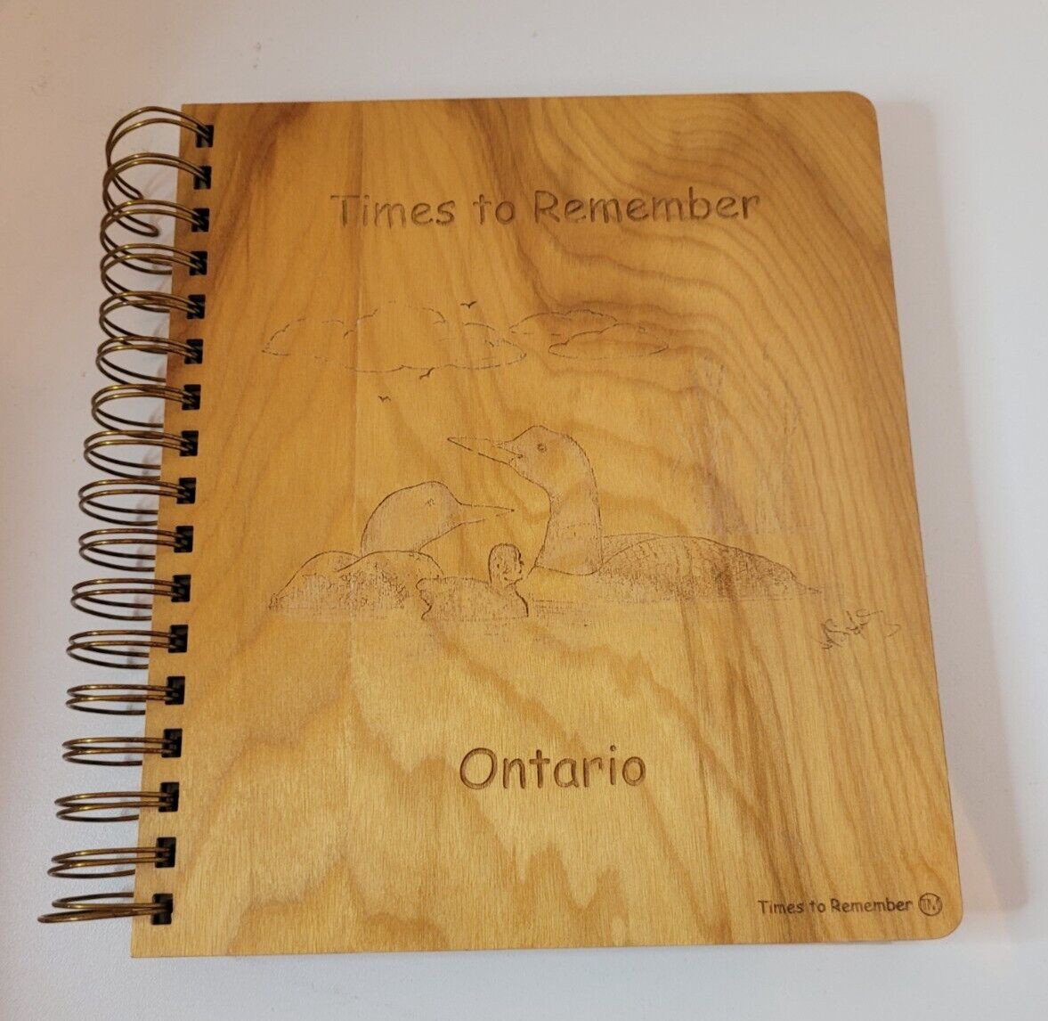 WOOD NOTE BOOK METAL COIL BOUND TIMES TO REMEMBER ONTARIO (BOOK-63-J.C.-3)