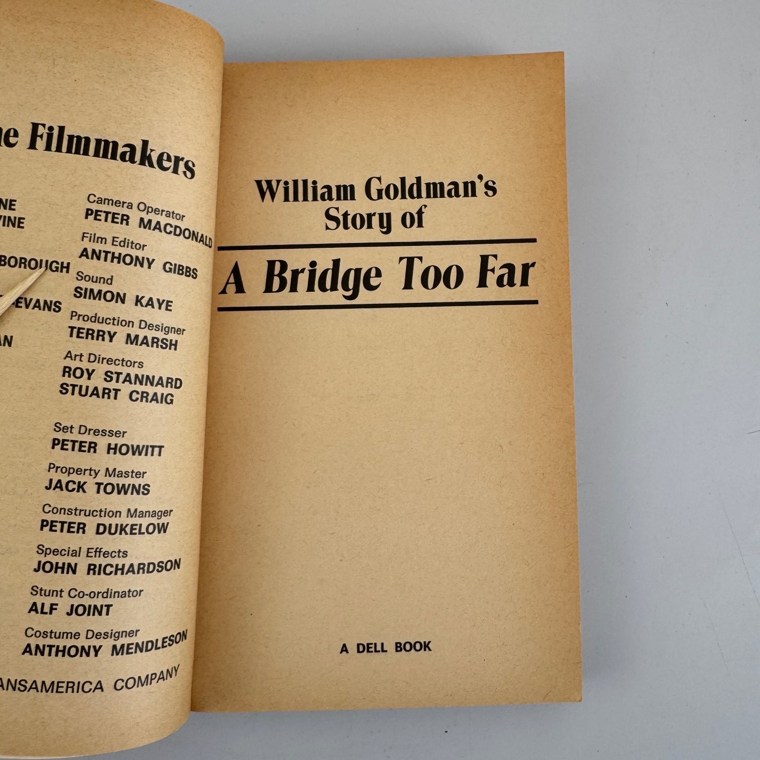 Story of A Bridge Too Far William Goldman 1977 First Printing War Film Study