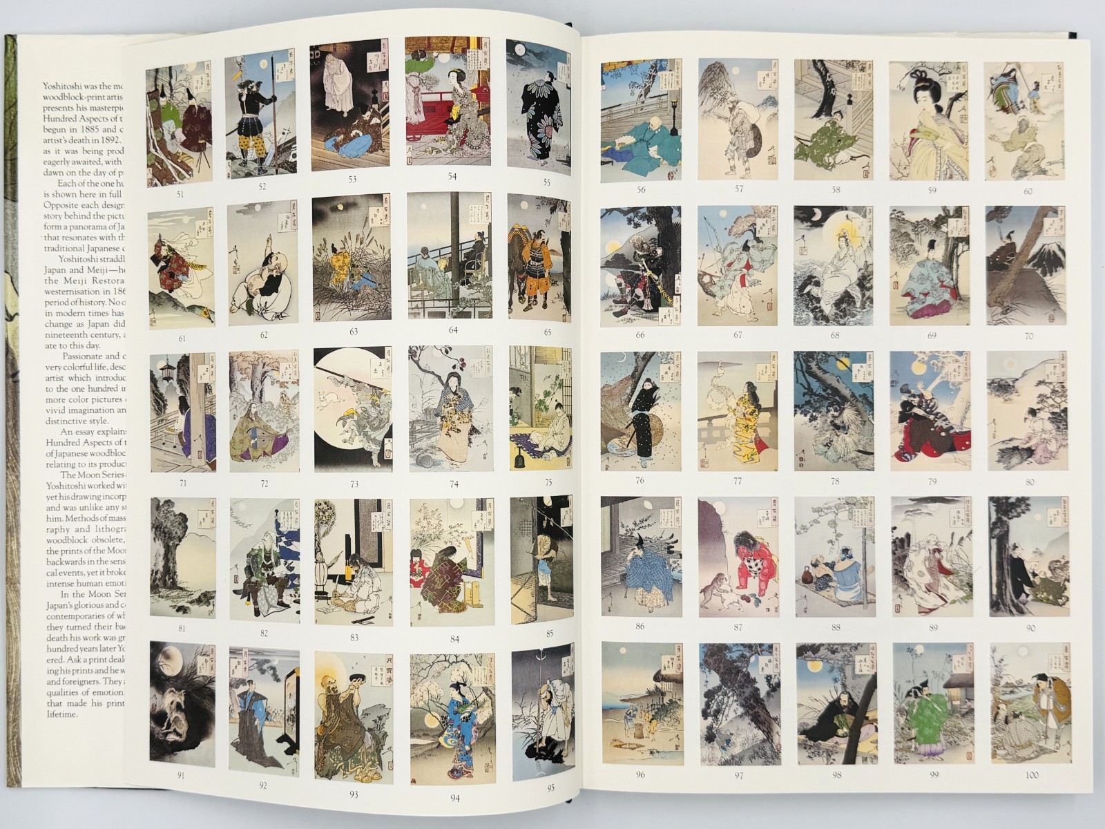 Yoshitoshi’s One Hundred Aspects of the Moon Woodblocks, 1st Ed., HC w/ DJ 1992