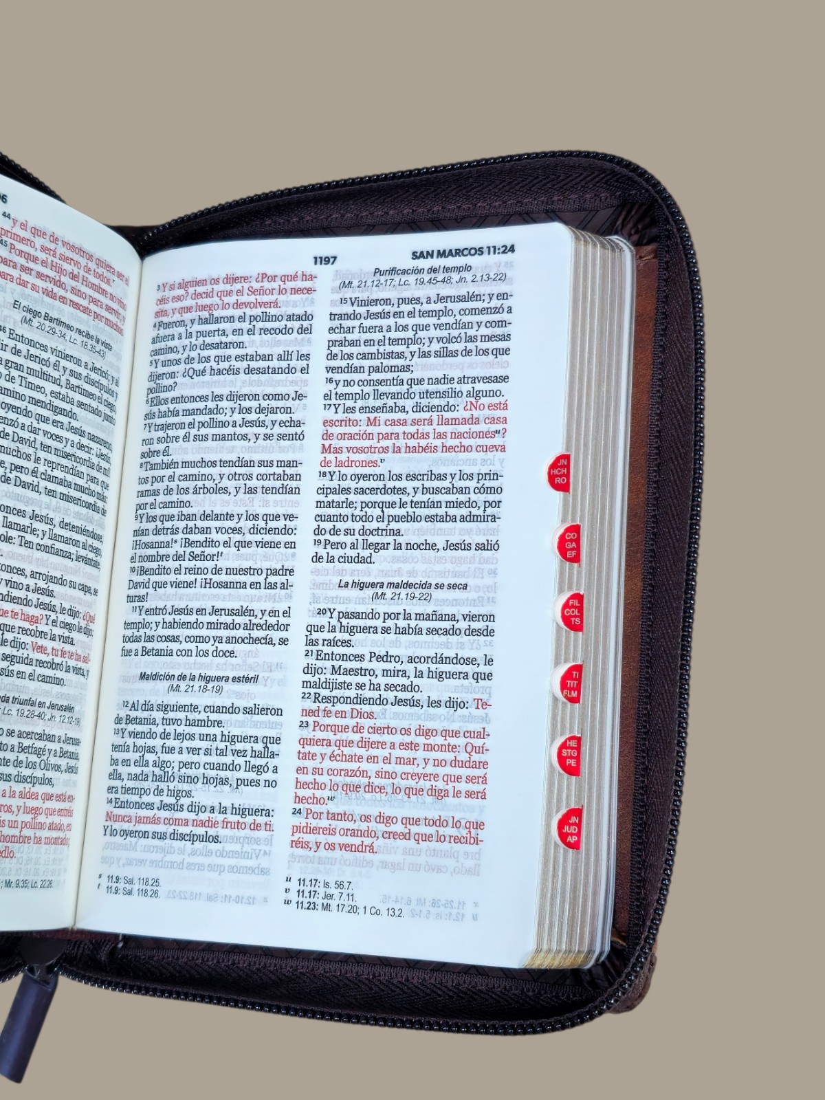 BIBLIA DE BOLSILLO REINA VALERA 1960 CON Cierre DUOTONO CAFÉ CON ÍNDICE