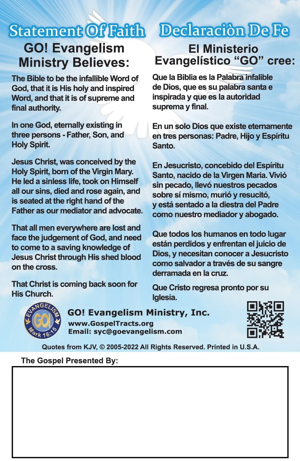 500 Bilingual Gospel Tracts – 4 Different Covers – 20 Pages – “Are You Ready?”