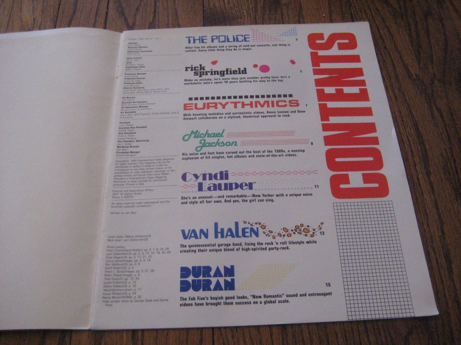 Rock Video Superstars Magazine Oct 1984 Duran Duran Cyndi Lauper Eurythmics
