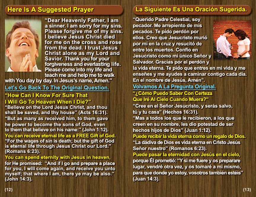 SPANISH/ENGLISH, RAPTURE BIBLE Tracts, 40 Pack in 2 Covers, 20 Pages Each