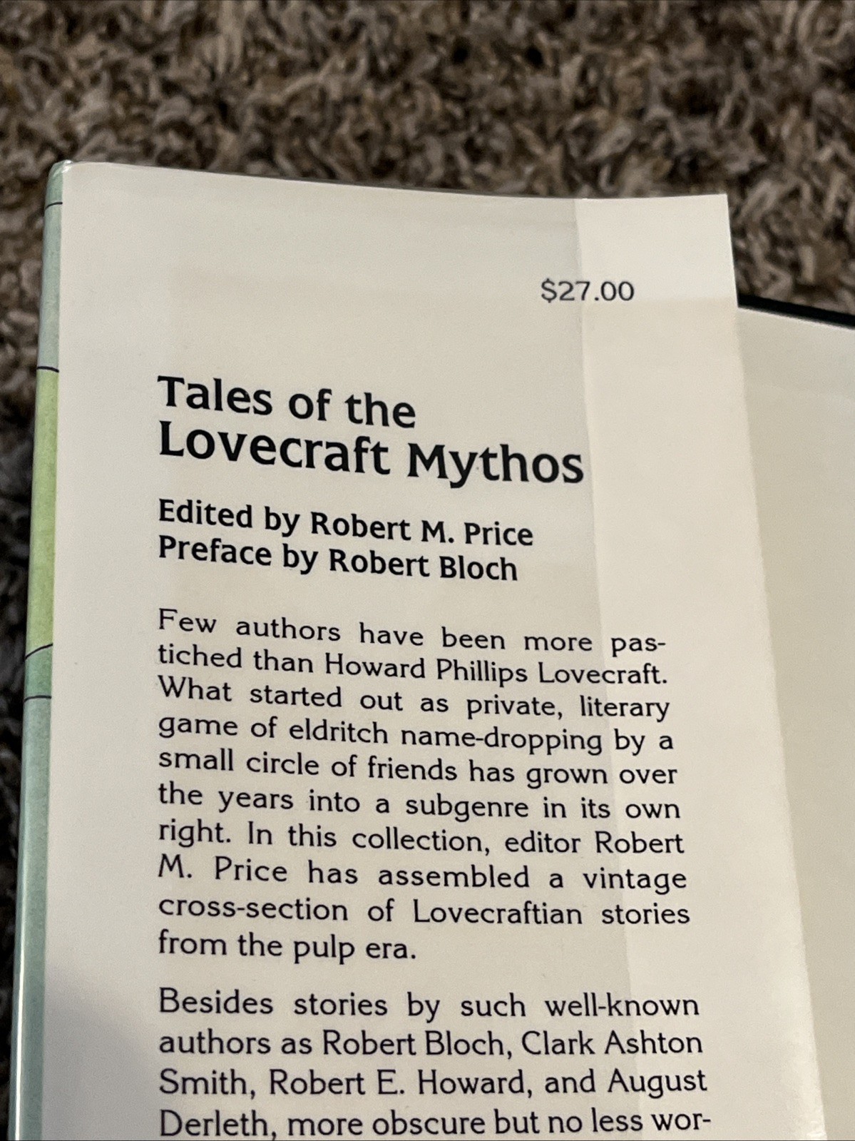 Robert Price *RARE* Tales of the Lovecraft Mythos Book – 1992 – LTD – Arkham