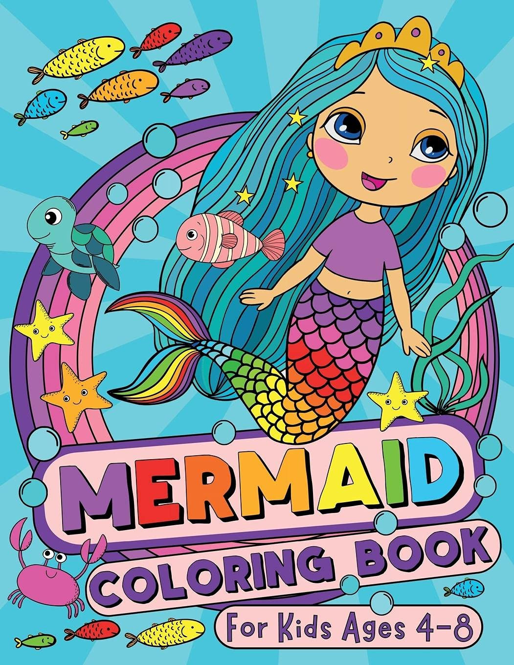 Mermaid Coloring Book: For Kids Ages 4-8 (US Edition) (Silly Bear Coloring Books