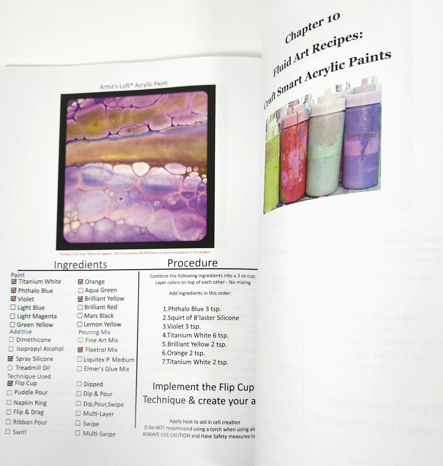 Fluid Art Recipes and Art Journal by Rick Cheadle 2018 TP 100+ Recipes 2018 TP