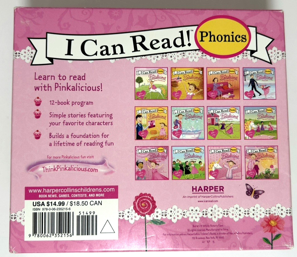 I Can Read Phonics Pinkalicious Kids Books Lot of 12 Mini Books with Box