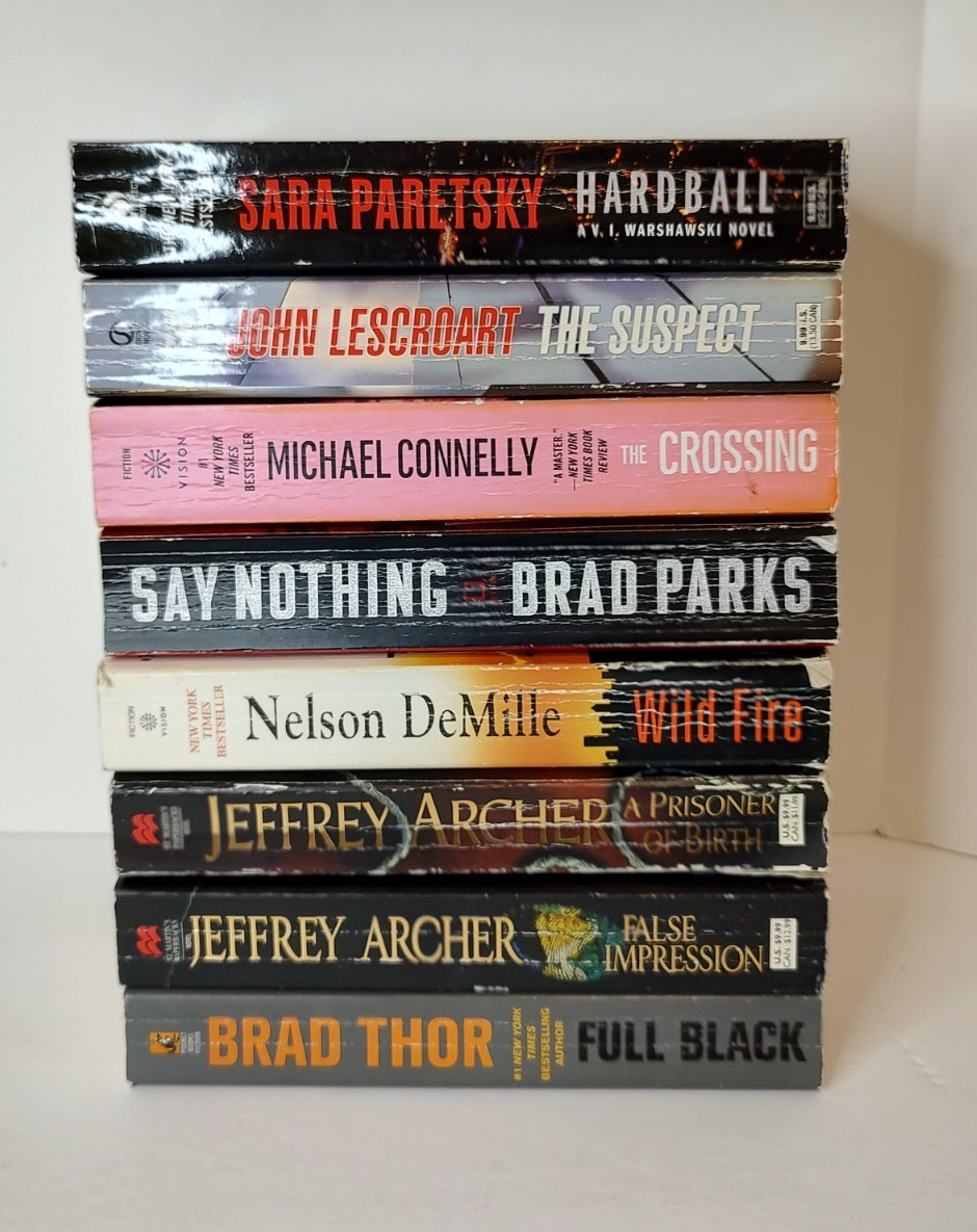 Mixed Authors Lot/8 Trade Paperback Novels Crime Thriller Suspense